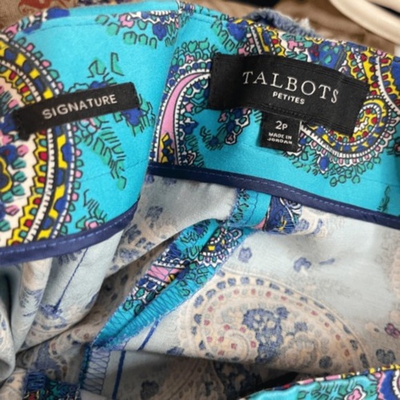 TALBOTS Cropped Paisley Slim-Fit Pants, Size 2P - Picture 6 of 8